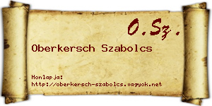 Oberkersch Szabolcs névjegykártya